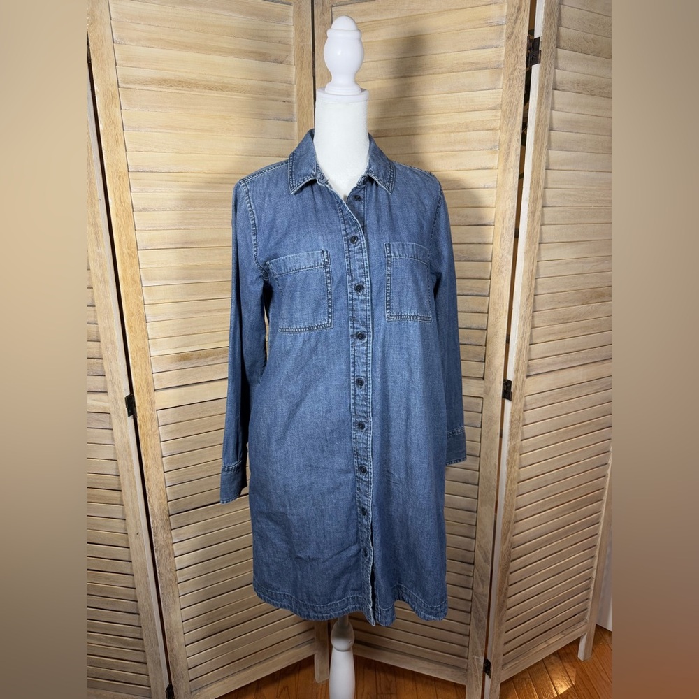 Madewell Blue Long Sleeve Denim Dress (with pockets!) cottagecore cowgirl fall
